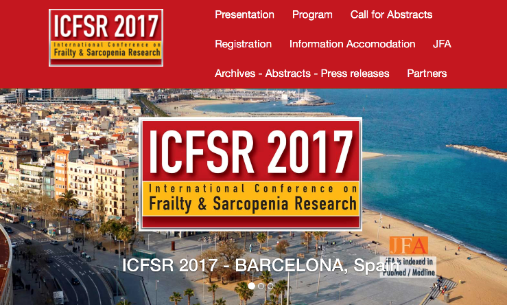 Ankündigung der Internationale Konferenz für Gebrechlichkeit- und Sarkopenie-Forschung (ICFSR 2017) in Barcelona (Spanien)